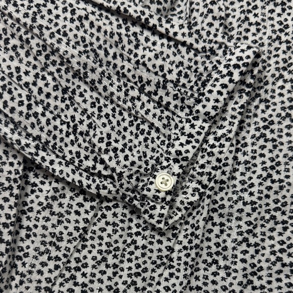 LOFT Black and White Button Down Shirt - Picture 6 of 8